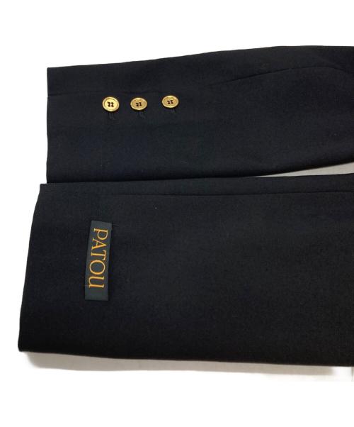 patou（パトゥ）Patou (パトゥ) 金釦ノーカラーダブルジャケット ブラック サイズ:34の古着・服飾アイテム