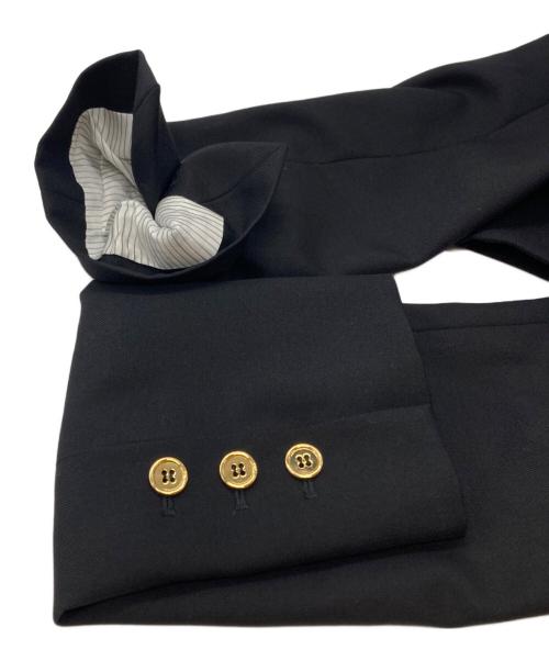 patou（パトゥ）Patou (パトゥ) 金釦ノーカラーダブルジャケット ブラック サイズ:34の古着・服飾アイテム
