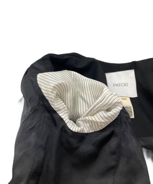 patou（パトゥ）Patou (パトゥ) 金釦ノーカラーダブルジャケット ブラック サイズ:34の古着・服飾アイテム