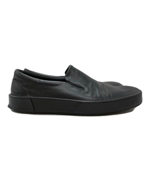 JIL SANDER（ジルサンダー）JIL SANDER (ジルサンダー) レザースリッポンスニーカー/Leather slip-on sneakers ブラック サイズ:40の古着・服飾アイテム