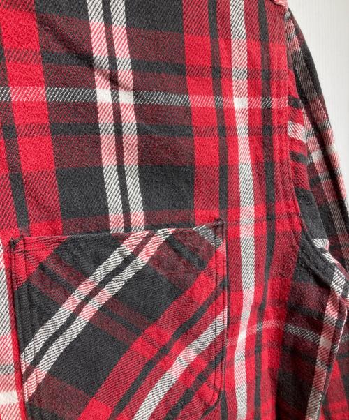 ST JOHN'S BAY（セントジョンズベイ）ST JOHN'S BAY (セントジョンズベイ) 80'S USA製チェックネルシャツ/ 1980s USA-made plaid flannel shirt レッド×グレー サイズ:XLの古着・服飾アイテム
