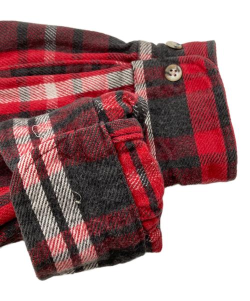 ST JOHN'S BAY（セントジョンズベイ）ST JOHN'S BAY (セントジョンズベイ) 80'S USA製チェックネルシャツ/ 1980s USA-made plaid flannel shirt レッド×グレー サイズ:XLの古着・服飾アイテム