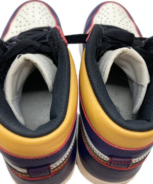 NIKE SB（ナイキエスビー）NIKE SB (ナイキエスビー) AIR JORDAN 1 HIGH OG DEFIANT LA TO CHICAGO/エア ジョーダン 1 ハイ OG ディファイアント LA TO CHICAGO ホワイト×パープル サイズ:26.5㎝の古着・服飾アイテム