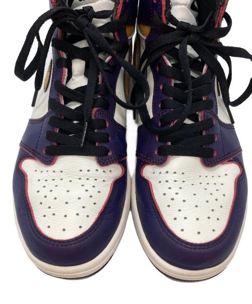 NIKE SB（ナイキエスビー）NIKE SB (ナイキエスビー) AIR JORDAN 1 HIGH OG DEFIANT LA TO CHICAGO/エア ジョーダン 1 ハイ OG ディファイアント LA TO CHICAGO ホワイト×パープル サイズ:26.5㎝の古着・服飾アイテム
