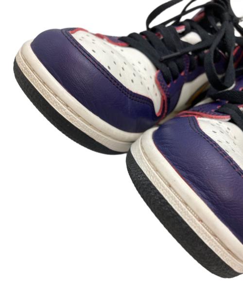 NIKE SB（ナイキエスビー）NIKE SB (ナイキエスビー) AIR JORDAN 1 HIGH OG DEFIANT LA TO CHICAGO/エア ジョーダン 1 ハイ OG ディファイアント LA TO CHICAGO ホワイト×パープル サイズ:26.5㎝の古着・服飾アイテム