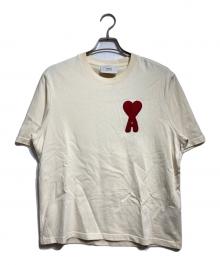 AMI PARIS（アミ パリス）の古着「ハートロゴTシャツ/Heart Logo T-Shirt」｜ベージュ