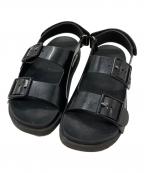 GUCCIグッチ）の古着「ミニダブルGサンダル/Mini Double G sandals」｜ブラック