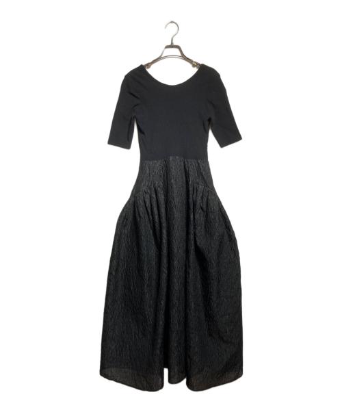 anuans（アニュアンス）anuans (アニュアンス) バックオープンカップインドッキングニットワンピース/Open-Back Knit Dress with Built-in Bra Top ブラック サイズ:Sの古着・服飾アイテム