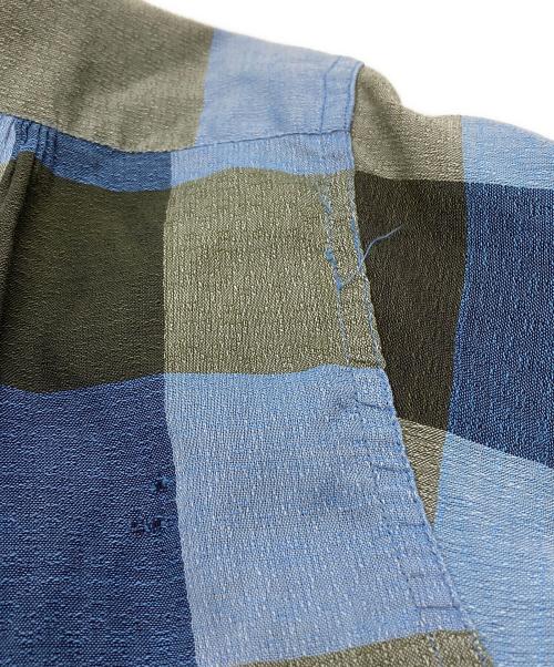 Manhattan（マンハッタン）Manhattan (マンハッタン) 50-60’S 開襟ブロックチェックシャツ/1950s–60s Open-Collar Block Check Shirt ブルー サイズ:Ｍの古着・服飾アイテム