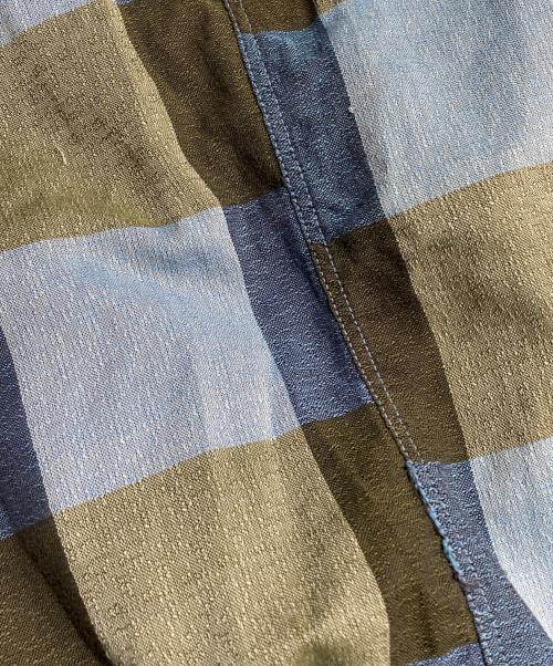 Manhattan（マンハッタン）Manhattan (マンハッタン) 50-60’S 開襟ブロックチェックシャツ/1950s–60s Open-Collar Block Check Shirt ブルー サイズ:Ｍの古着・服飾アイテム