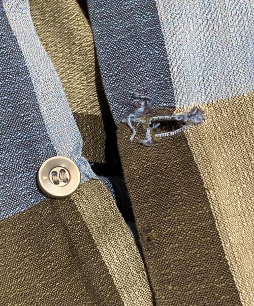 Manhattan（マンハッタン）Manhattan (マンハッタン) 50-60’S 開襟ブロックチェックシャツ/1950s–60s Open-Collar Block Check Shirt ブルー サイズ:Ｍの古着・服飾アイテム