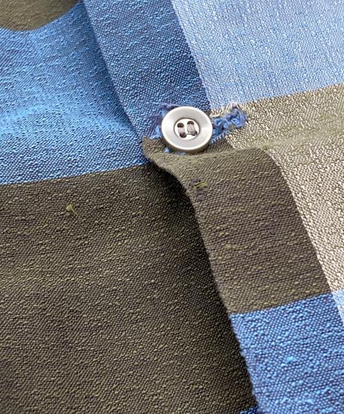 Manhattan（マンハッタン）Manhattan (マンハッタン) 50-60’S 開襟ブロックチェックシャツ/1950s–60s Open-Collar Block Check Shirt ブルー サイズ:Ｍの古着・服飾アイテム