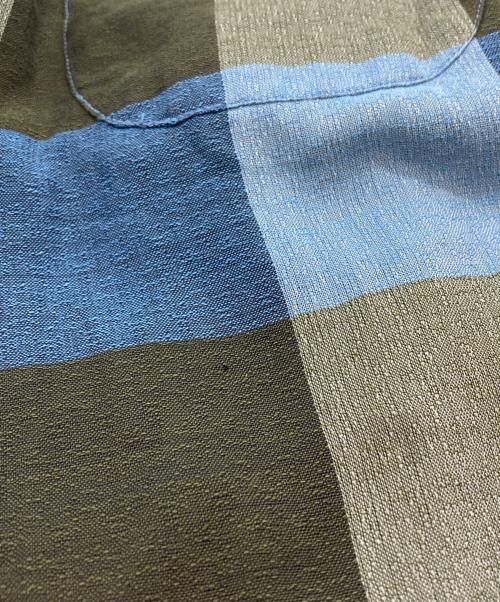 Manhattan（マンハッタン）Manhattan (マンハッタン) 50-60’S 開襟ブロックチェックシャツ/1950s–60s Open-Collar Block Check Shirt ブルー サイズ:Ｍの古着・服飾アイテム