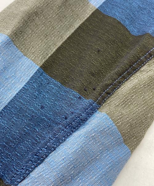 Manhattan（マンハッタン）Manhattan (マンハッタン) 50-60’S 開襟ブロックチェックシャツ/1950s–60s Open-Collar Block Check Shirt ブルー サイズ:Ｍの古着・服飾アイテム