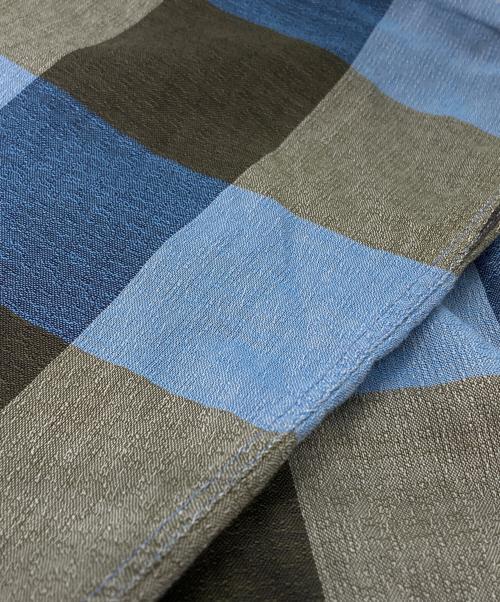 Manhattan（マンハッタン）Manhattan (マンハッタン) 50-60’S 開襟ブロックチェックシャツ/1950s–60s Open-Collar Block Check Shirt ブルー サイズ:Ｍの古着・服飾アイテム