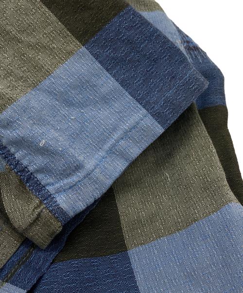 Manhattan（マンハッタン）Manhattan (マンハッタン) 50-60’S 開襟ブロックチェックシャツ/1950s–60s Open-Collar Block Check Shirt ブルー サイズ:Ｍの古着・服飾アイテム