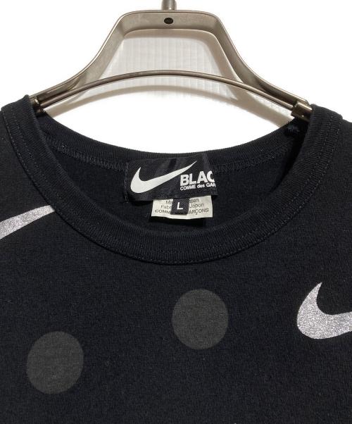 NIKE（ナイキ）NIKE (ナイキ) BLACK COMME des GARCONS (ブラックコムデギャルソン) スウォッシュ×ドットTEE/T-shirt ブラック サイズ:Lの古着・服飾アイテム
