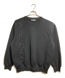 DOLCE & GABBANA（ドルチェ＆ガッバーナ）の古着「刺繍クルーネックセーター/Embroidered Crew-Neck Sweater」｜ブラック