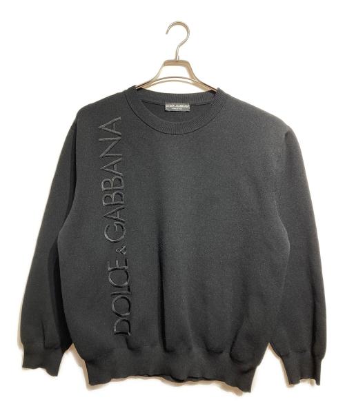 DOLCE & GABBANA（ドルチェ＆ガッバーナ）DOLCE & GABBANA (ドルチェ＆ガッバーナ) 刺繍クルーネックセーター/Embroidered Crew-Neck Sweater ブラック サイズ:Lの古着・服飾アイテム