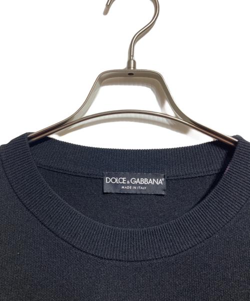 DOLCE & GABBANA（ドルチェ＆ガッバーナ）DOLCE & GABBANA (ドルチェ＆ガッバーナ) 刺繍クルーネックセーター/Embroidered Crew-Neck Sweater ブラック サイズ:Lの古着・服飾アイテム