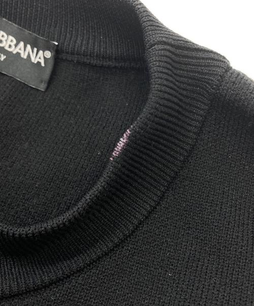 DOLCE & GABBANA（ドルチェ＆ガッバーナ）DOLCE & GABBANA (ドルチェ＆ガッバーナ) 刺繍クルーネックセーター/Embroidered Crew-Neck Sweater ブラック サイズ:Lの古着・服飾アイテム