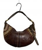 COACHコーチ）の古着「ハーフムーンスタッズワンショルダーバッグ/Half-Moon Studded One-Shoulder Bag」｜ブラウン