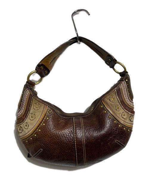 COACH（コーチ）COACH (コーチ) ハーフムーンスタッズワンショルダーバッグ/Half-Moon Studded One-Shoulder Bag ブラウン サイズ:不明の古着・服飾アイテム