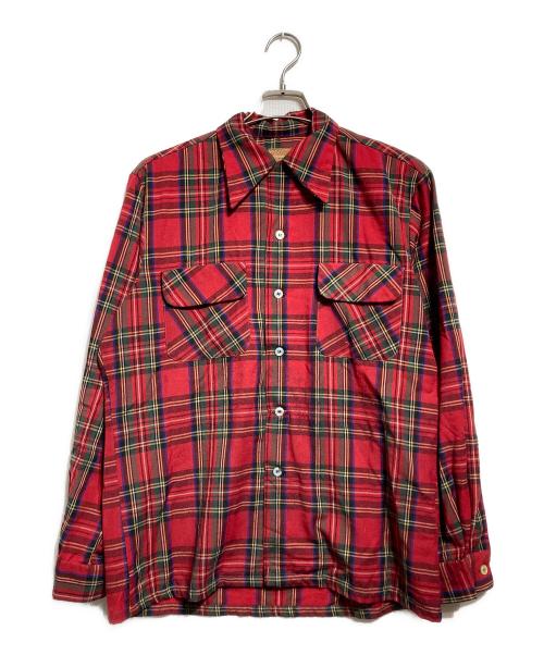 macgregor（マクレガー）macgregor (マクレガー) 50’s タータンチェック開襟シャツ/Open-collar shirt レッド サイズ:Mの古着・服飾アイテム