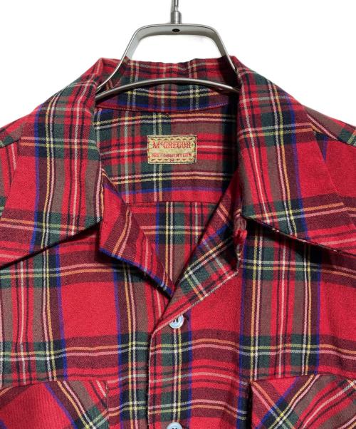 macgregor（マクレガー）macgregor (マクレガー) 50’s タータンチェック開襟シャツ/Open-collar shirt レッド サイズ:Mの古着・服飾アイテム