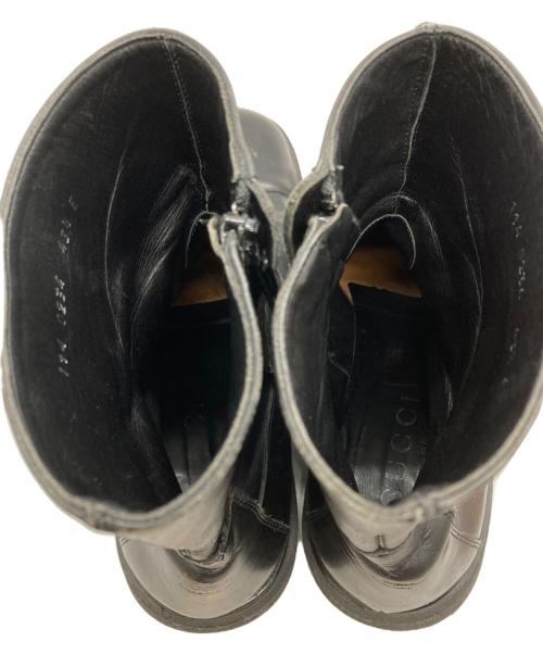 GUCCI（グッチ）GUCCI (グッチ) サイドジップレザーブーツ/Side-zip leather boots ブラック サイズ:43 1/2の古着・服飾アイテム