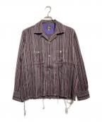 Needlesニードルズ）の古着「ジャガードオープンカラーシャツ/Jacquard Open-Collar Shirt」｜ピンク