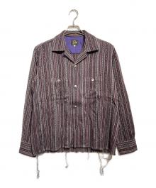 Needles（ニードルズ）の古着「ジャガードオープンカラーシャツ/Jacquard Open-Collar Shirt」｜ピンク