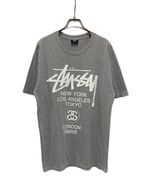 stussy（ステューシー）stussy (ステューシー) プリントTシャツ グレー サイズ:Ⅿの古着・服飾アイテム