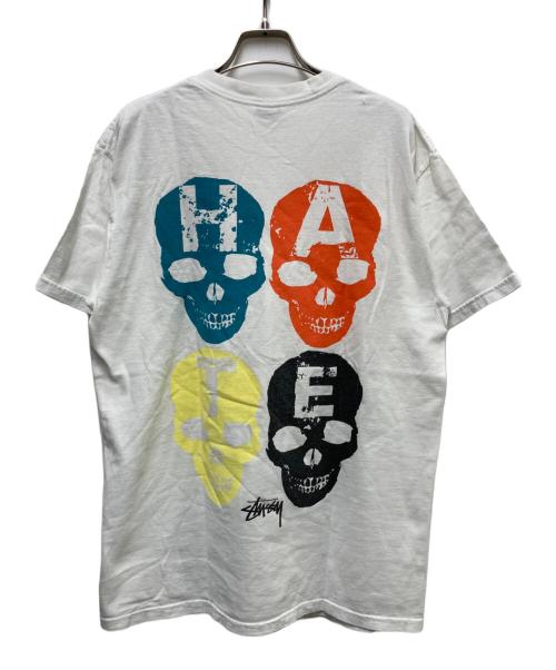 stussy（ステューシー）stussy (ステューシー) 00’s LOVE SCULL プリントTシャツ ホワイト サイズ:Mの古着・服飾アイテム