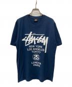stussyステューシー）の古着「プリントTシャツ」｜ネイビー