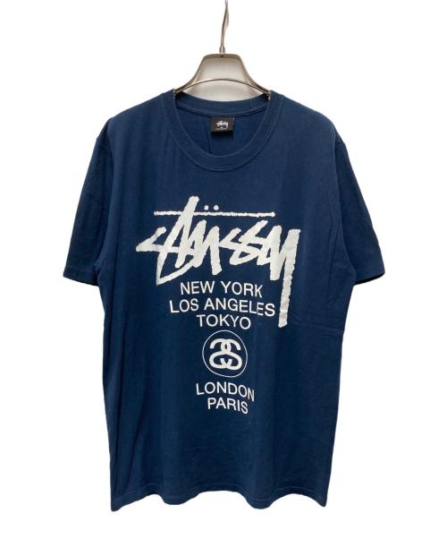 stussy（ステューシー）stussy (ステューシー) プリントTシャツ ネイビー サイズ:Mの古着・服飾アイテム