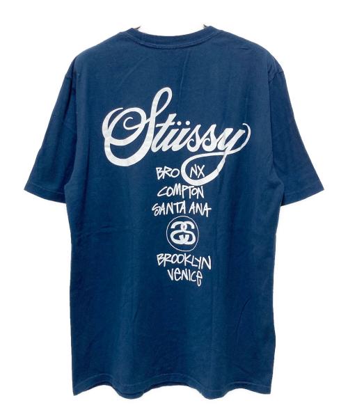 stussy（ステューシー）stussy (ステューシー) プリントTシャツ ネイビー サイズ:Mの古着・服飾アイテム