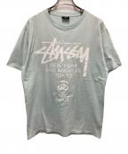 stussyステューシー）の古着「プリントTシャツ」｜ブルー