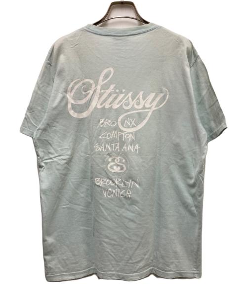 stussy（ステューシー）stussy (ステューシー) プリントTシャツ ブルー サイズ:Mの古着・服飾アイテム