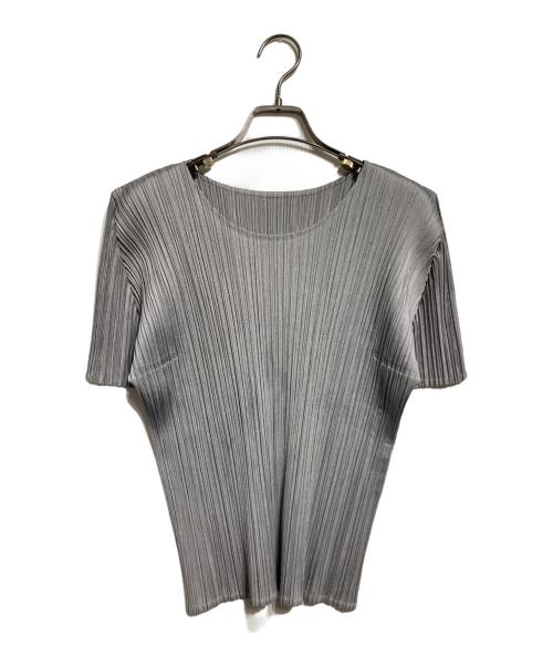 PLEATS PLEASE（プリーツプリーズ）PLEATS PLEASE (プリーツプリーズ) パネルプリーツノースリーブカットソー グレー サイズ:3の古着・服飾アイテム