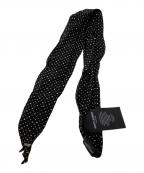Saint Laurent Parisサンローランパリ）の古着「ドット柄ナロースカーフ/Polka-dot narrow scarf」｜ブラック