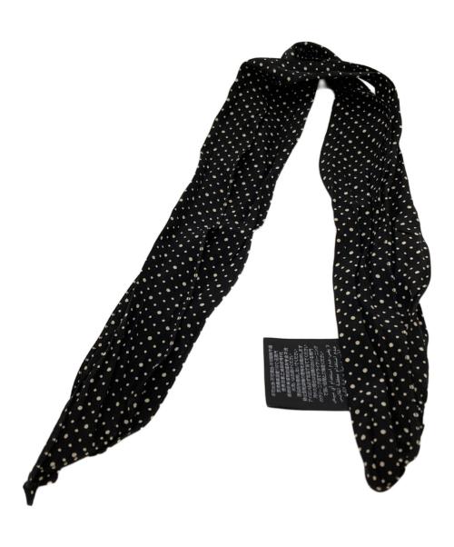 Saint Laurent Paris（サンローランパリ）Saint Laurent Paris (サンローランパリ) ドット柄ナロースカーフ/Polka-dot narrow scarf ブラック サイズ:5×136cmの古着・服飾アイテム