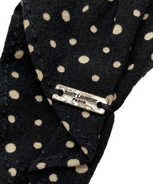 Saint Laurent Paris（サンローランパリ）Saint Laurent Paris (サンローランパリ) ドット柄ナロースカーフ/Polka-dot narrow scarf ブラック サイズ:5×136cmの古着・服飾アイテム
