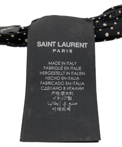 Saint Laurent Paris（サンローランパリ）Saint Laurent Paris (サンローランパリ) ドット柄ナロースカーフ/Polka-dot narrow scarf ブラック サイズ:5×136cmの古着・服飾アイテム