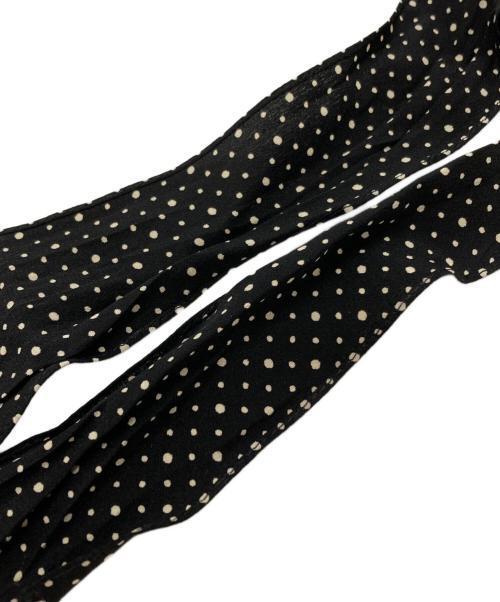 Saint Laurent Paris（サンローランパリ）Saint Laurent Paris (サンローランパリ) ドット柄ナロースカーフ/Polka-dot narrow scarf ブラック サイズ:5×136cmの古着・服飾アイテム