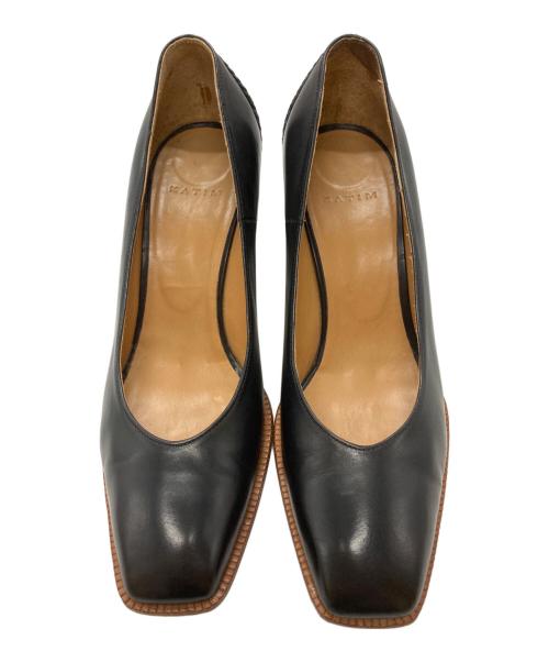 KATIM（カチム）KATIM (カチム) スクエアトゥーパンプス/Square-toe pumps ブラック サイズ:36 1/2の古着・服飾アイテム