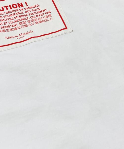 Maison Margiela（メゾンマルジェラ）Maison Margiela (メゾンマルジェラ) “Caution”Big Tee/コーションビッグTシャツ ホワイト サイズ:50の古着・服飾アイテム