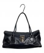 PRADAプラダ）の古着「レザーワンショルダーバッグ/Leather one-shoulder bag」｜ブラック