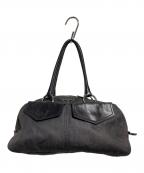 PRADAプラダ）の古着「キャンバス×レザー切替ミニボストンバッグ/Canvas and Leather Panel Mini Boston Bag」｜グレー×ブラック