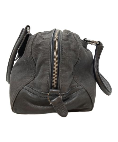 PRADA（プラダ）PRADA (プラダ) キャンバス×レザー切替ミニボストンバッグ/Canvas and Leather Panel Mini Boston Bag グレー×ブラック サイズ:不明の古着・服飾アイテム
